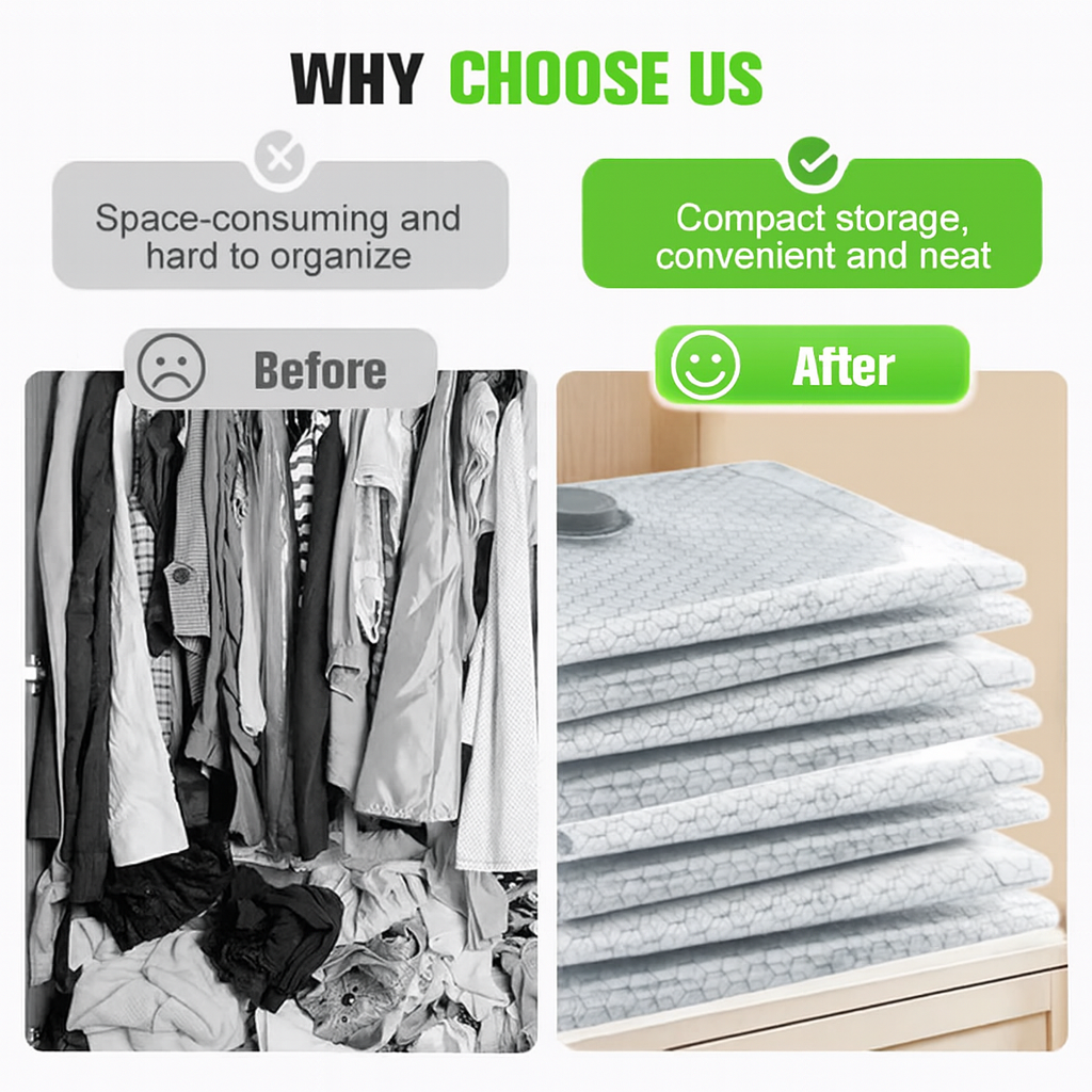 πβ‘ 50K+ SOLD! Cordless Travel Vacuum Storage Compression Bag