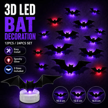 🦇 TURN YOUR WALL INTO A BAT SWARM 3D Wings + Flashing LED Lights — Instant Halloween Magic