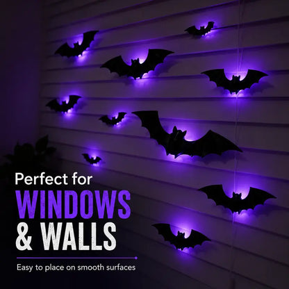 🦇 TURN YOUR WALL INTO A BAT SWARM 3D Wings + Flashing LED Lights — Instant Halloween Magic