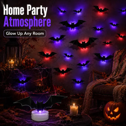 🦇 TURN YOUR WALL INTO A BAT SWARM 3D Wings + Flashing LED Lights — Instant Halloween Magic