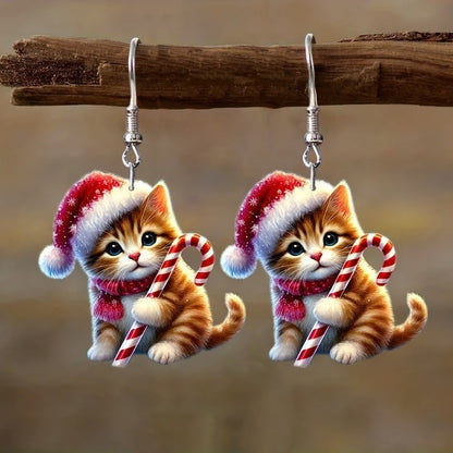 🐱Santa Cat Christmas Earrings