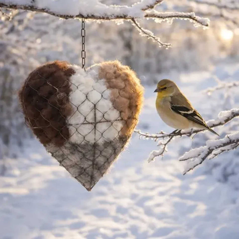 🔥LAST DAY 50% OFF - 🕊️🏡Handmade Natural Alpaca Fiber Bird Nesting Heart❤️Bird lovers gift