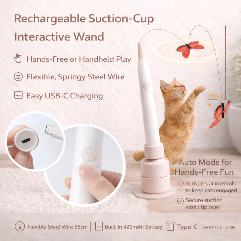 Smart Butterfly Cat Toy — Automatic Teaser for Active Cats 🐾