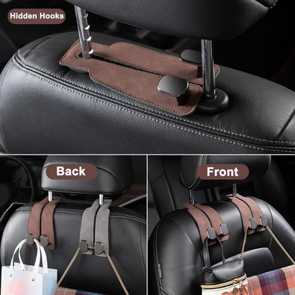 Multi-Functional Hidden Suede Metal Car Seat Back Hook