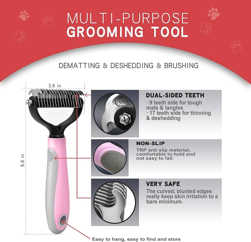 LivoraWell™ Pro-Glide Dual Undercoat Rake