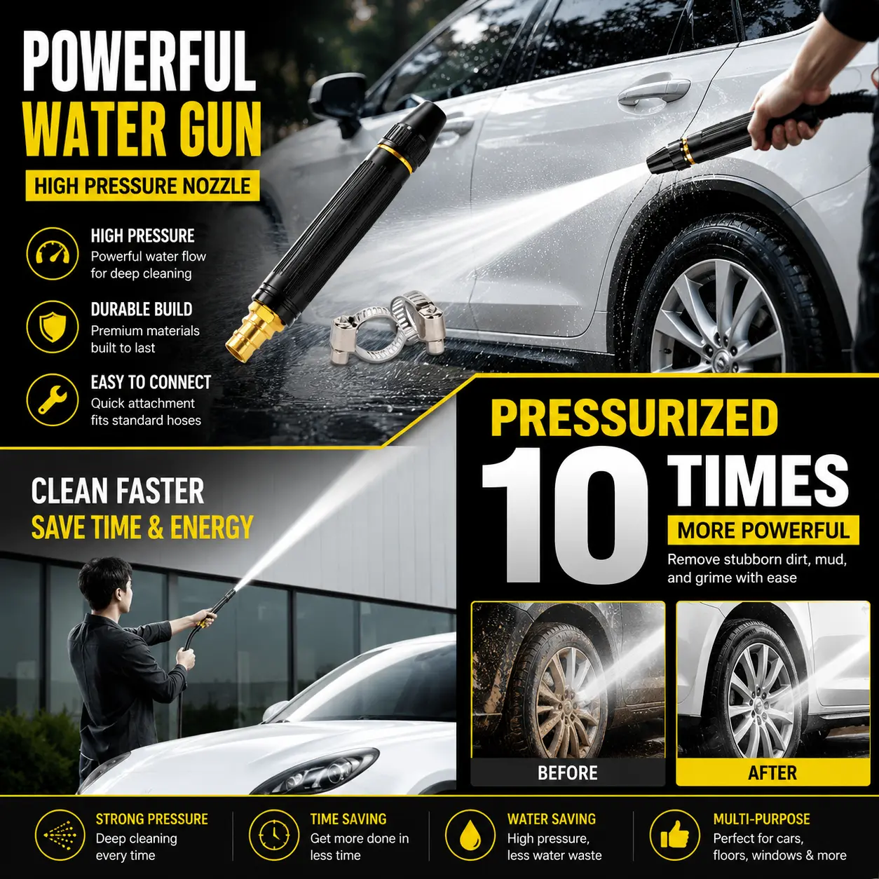 🔥Hot Selling 50%🔥 Home high-pressure car wash water gun