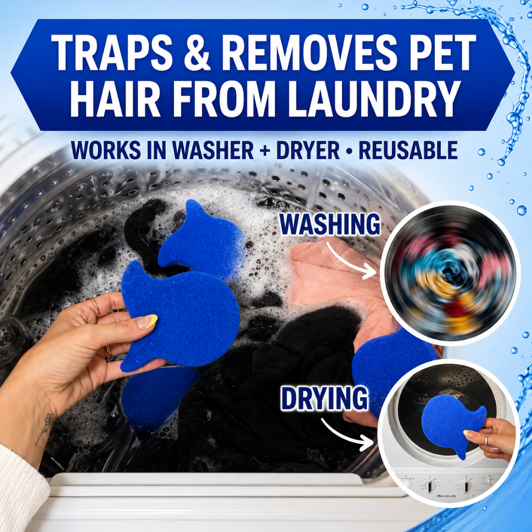 ⏳LAST DAY BUY 2 GET 1 FREE!💦Indigopetco Laundry Pet Hair Removal Fish - 5 Pack
