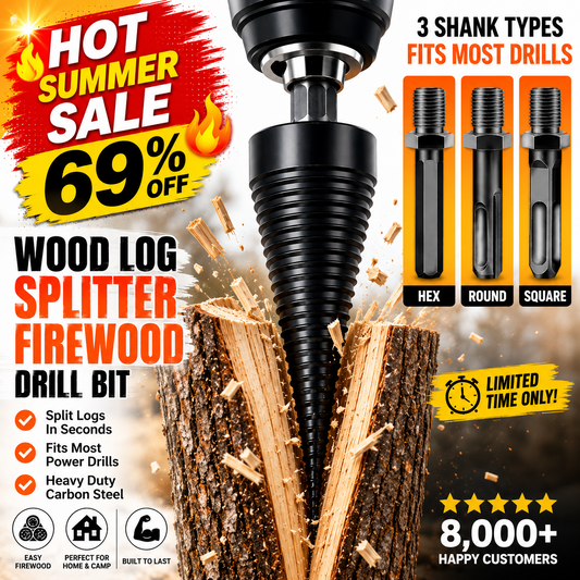 🔥 Hot Summer Sale 69% OFF🔥WOOD LOG SPLITTER FIREWOOD DRILL BIT