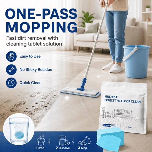 Multi-Effect Floor Cleaning Tablets, Fast Dissolving, No-Rinse Formula for Hardwood, Tile & All Floor Types