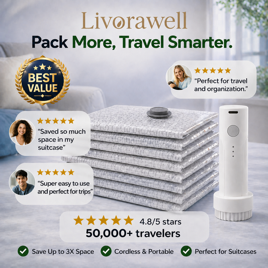 🏆⚡ 50K+ SOLD! Cordless Travel Vacuum Storage Compression Bag