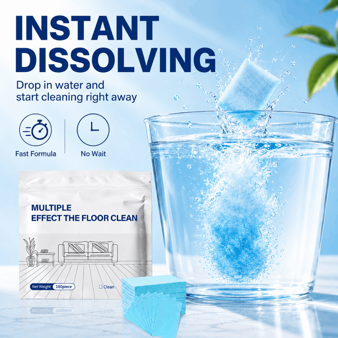 Multi-Effect Floor Cleaning Tablets, Fast Dissolving, No-Rinse Formula for Hardwood, Tile & All Floor Types