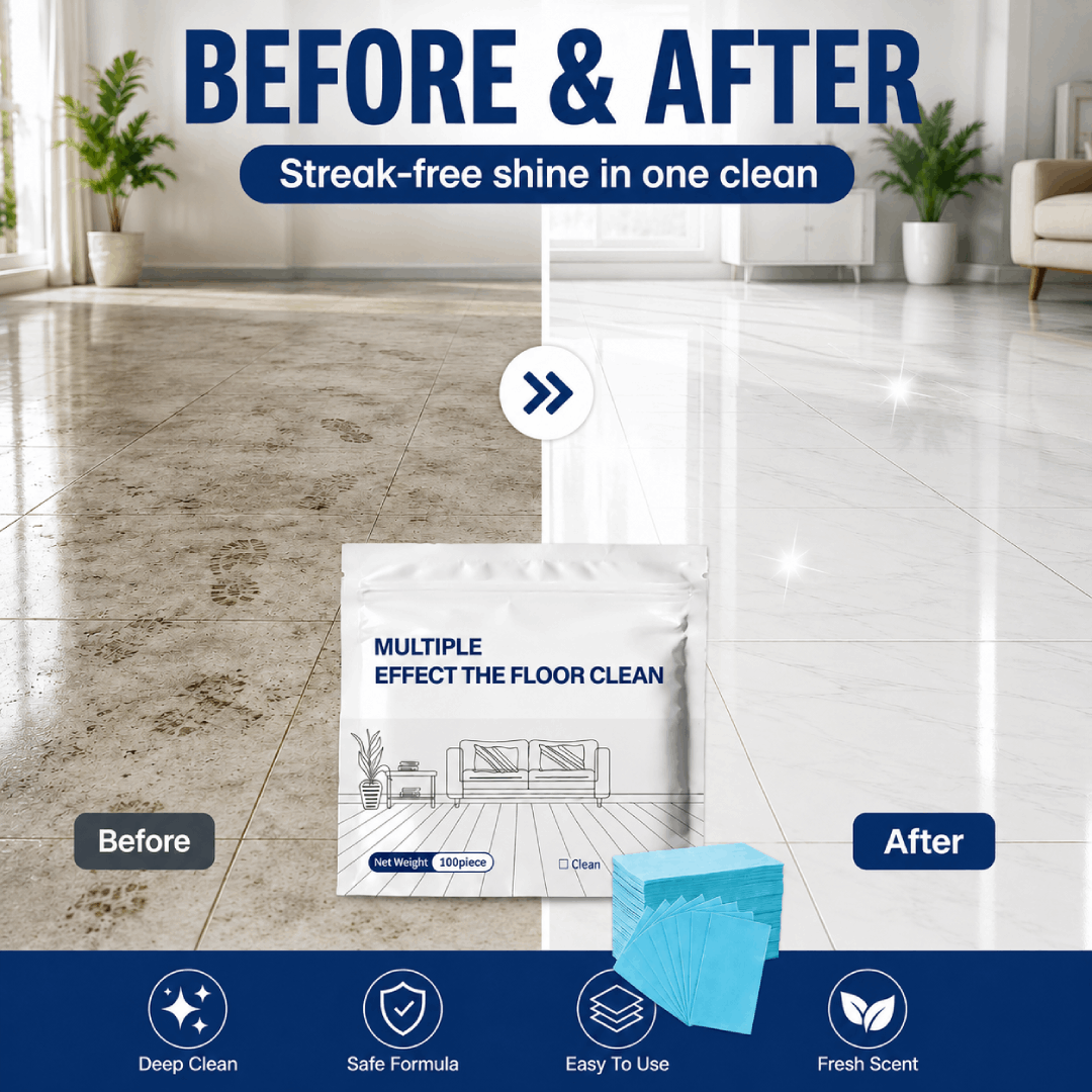 Multi-Effect Floor Cleaning Tablets, Fast Dissolving, No-Rinse Formula for Hardwood, Tile & All Floor Types