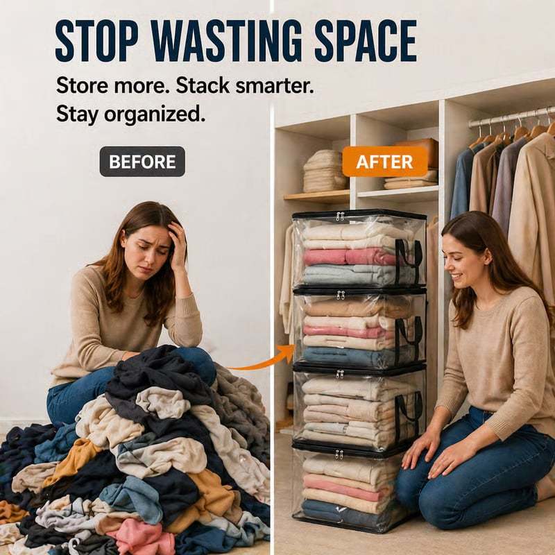 🔥Limited TimePromotion 49% OFF 📦Large Heavy-Duty Thick Plastic Clear Storage Bag for Clothes, Moving & Storage