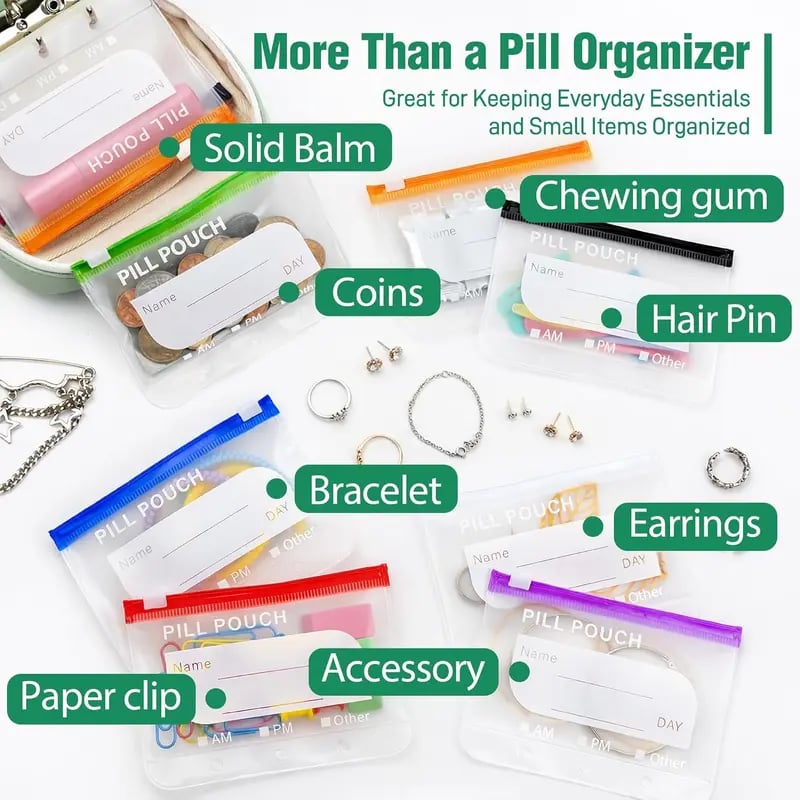 Last Day 50% OFF💊A8 Waterproof Pill Pouch Set – 7 to 14 Days of Meds & Vitamins💧Waterproof & Crush-Resistant Shell