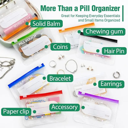 Last Day 50% OFF💊A8 Waterproof Pill Pouch Set – 7 to 14 Days of Meds & Vitamins💧Waterproof & Crush-Resistant Shell