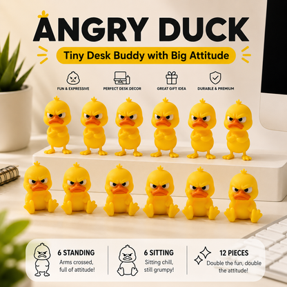 😤MY MOOD AT WORK EVERY DAY - 3D Printed Angry Duck Mini Desk Figurine