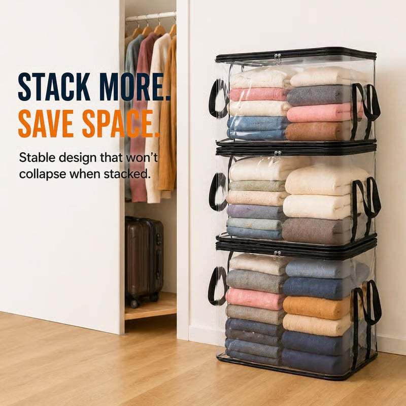 🔥Limited TimePromotion 49% OFF 📦Large Heavy-Duty Thick Plastic Clear Storage Bag for Clothes, Moving & Storage