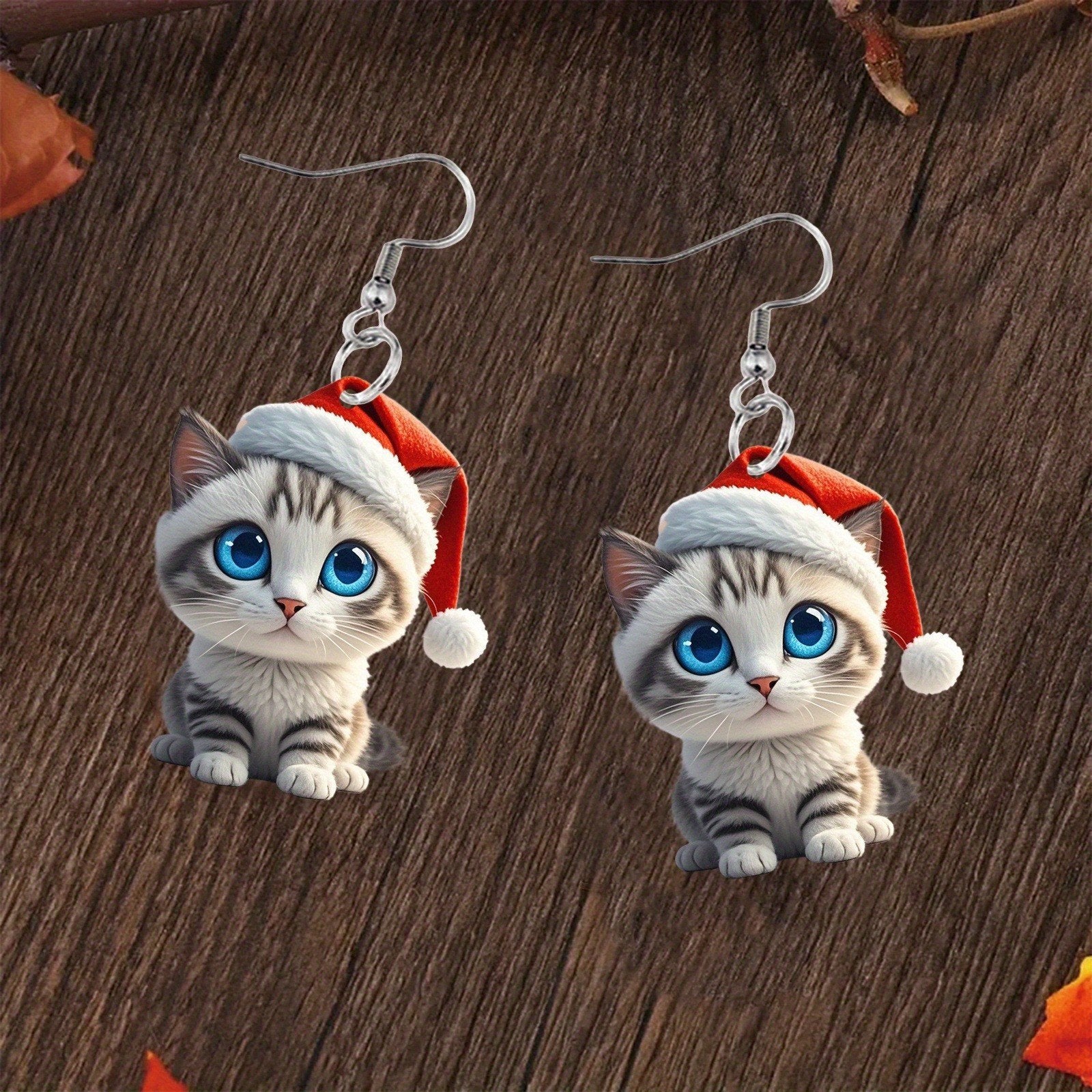 🎄Blue-Eyed Santa Cat