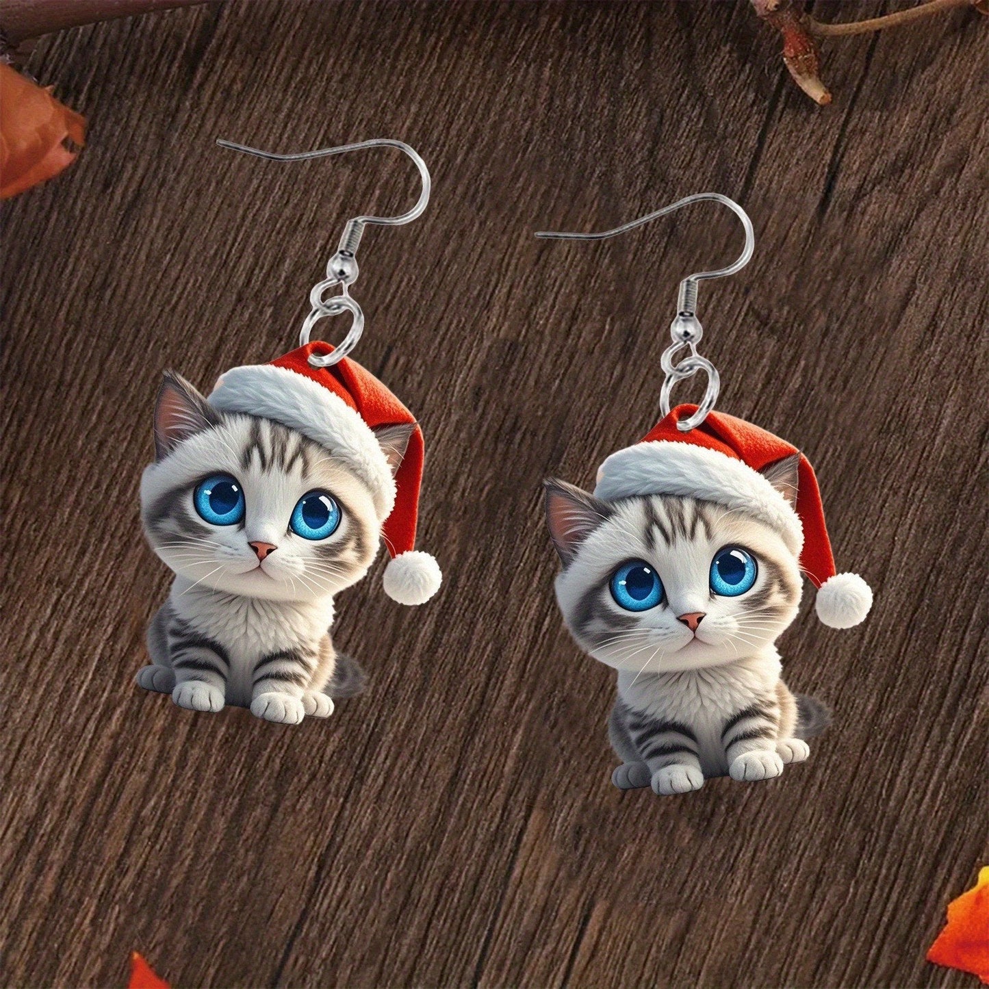 🐱Santa Cat Christmas Earrings