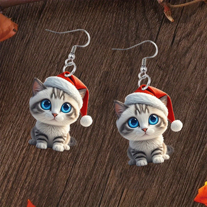 🐱Santa Cat Christmas Earrings