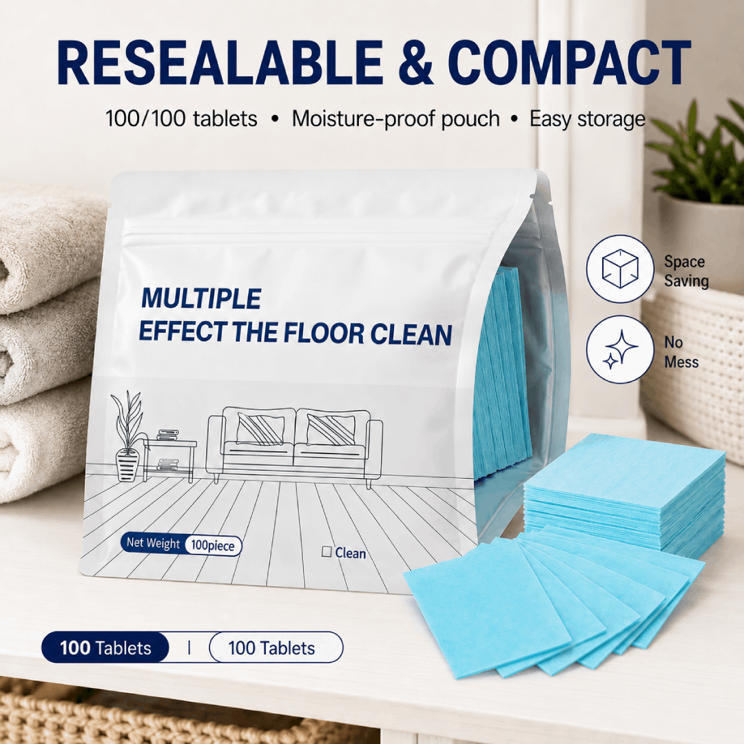 Multi-Effect Floor Cleaning Tablets, Fast Dissolving, No-Rinse Formula for Hardwood, Tile & All Floor Types