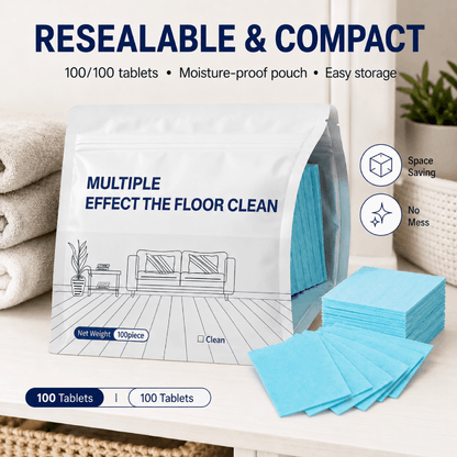 Multi-Effect Floor Cleaning Tablets, Fast Dissolving, No-Rinse Formula for Hardwood, Tile & All Floor Types