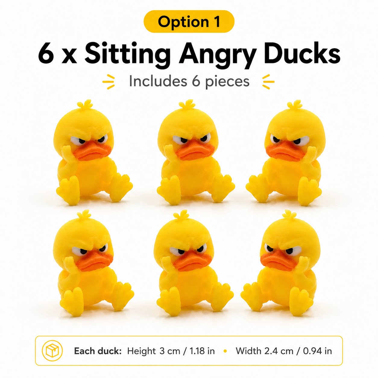 😤MY MOOD AT WORK EVERY DAY - 3D Printed Angry Duck Mini Desk Figurine
