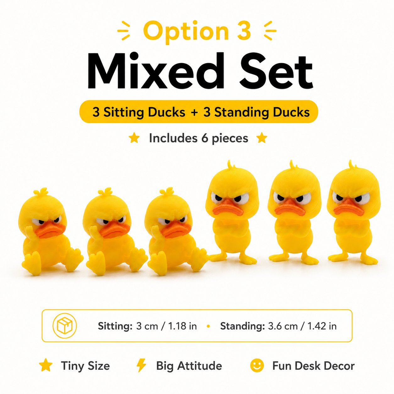 😤MY MOOD AT WORK EVERY DAY - 3D Printed Angry Duck Mini Desk Figurine