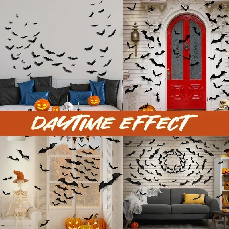 🦇 TURN YOUR WALL INTO A BAT SWARM 3D Wings + Flashing LED Lights — Instant Halloween Magic