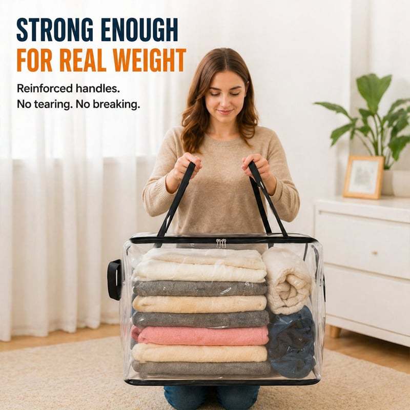 🔥Limited TimePromotion 49% OFF 📦Large Heavy-Duty Thick Plastic Clear Storage Bag for Clothes, Moving & Storage