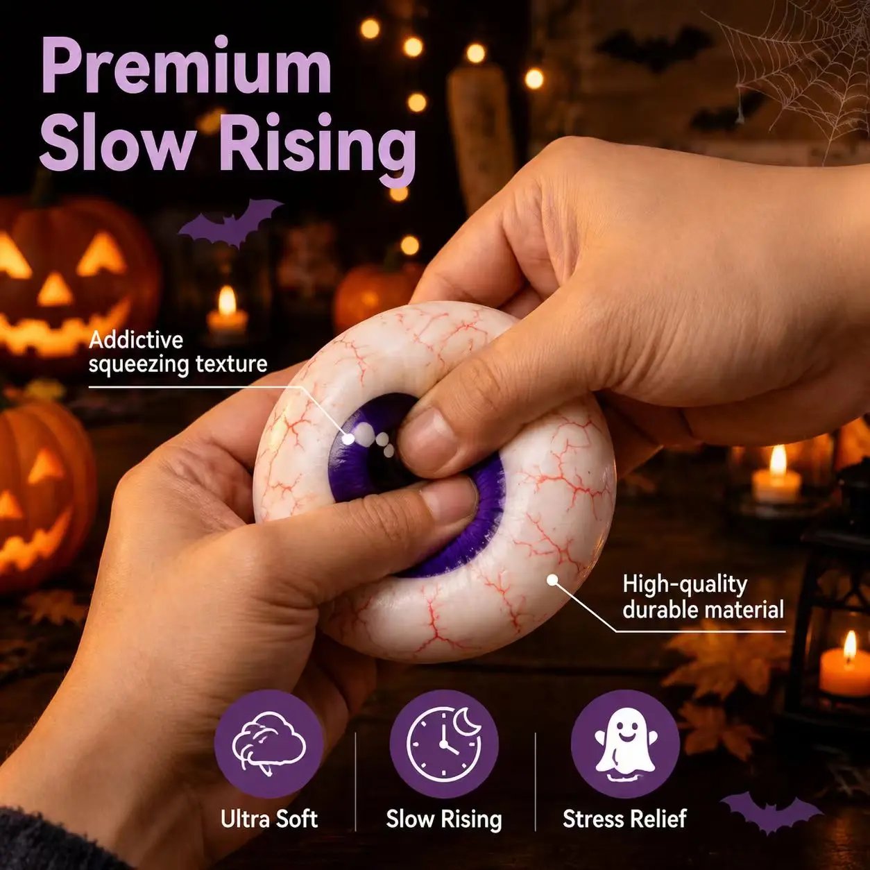 ⚡Hot Sales 49% OFF🔥Cute Halloween Scary Ghost Maruko Squeeze Toy Set | Portable Stress Relief Toys, Halloween Party Fillers & Holiday Gifts