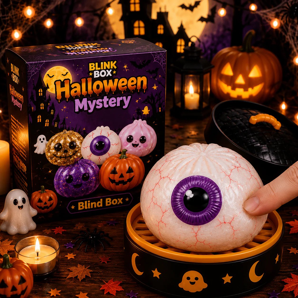 ⚡Hot Sales 49% OFF🔥Cute Halloween Scary Ghost Maruko Squeeze Toy Set | Portable Stress Relief Toys, Halloween Party Fillers & Holiday Gifts