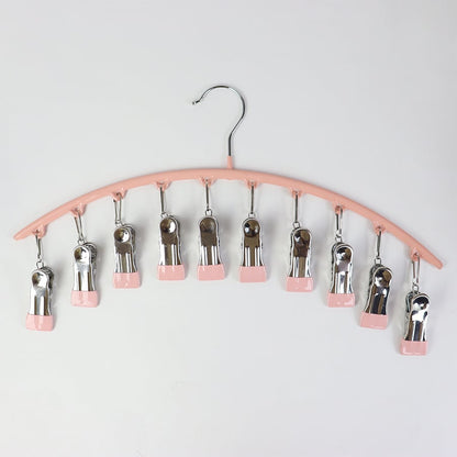 ☀️2025 Hot Sale 49% OFF-🐾Curved Design Hanger with 10 Clips
